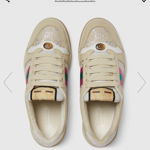 AUTHENTIC GUCCI WOMEN'S SCREENER SNEAKER WITH WEB - Picture 10 of 11